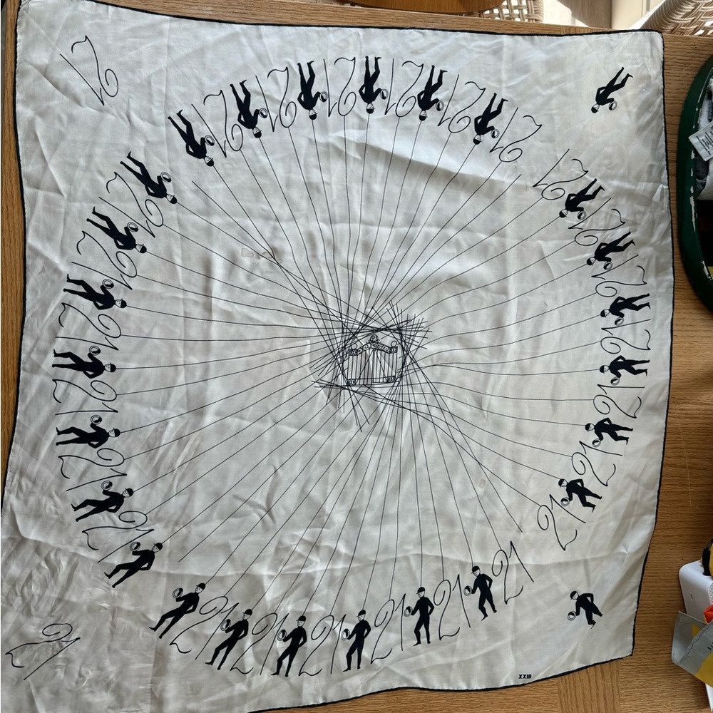 Jack & Charlie's 21 Club White Silk with Black Jockey Scarf